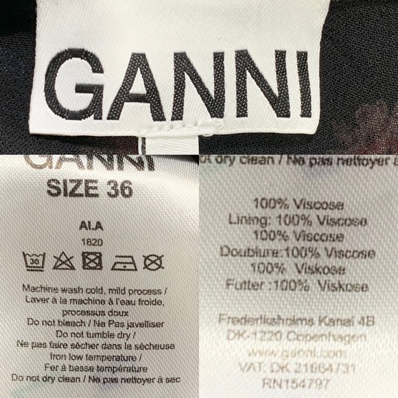 Ganni Paradise Elm Floral Georgette Wrap Top Surplus Wrap Top Small NEW - Picture 14 of 16